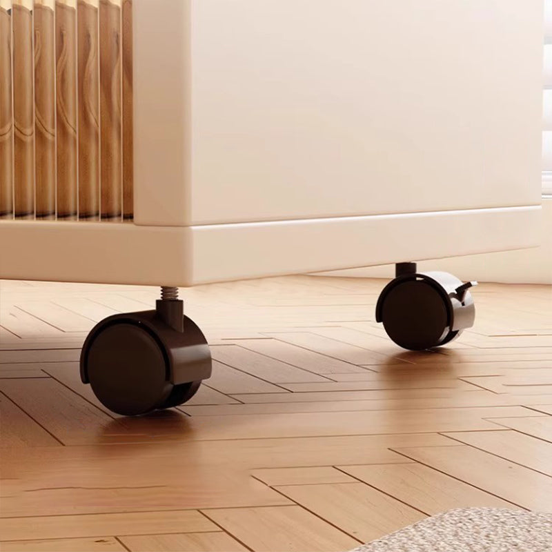 Mesa Auxiliar Moderna Minimalista Rectangular de MDF Acrílico Móvil de 2 Niveles Para Sala de Estar 