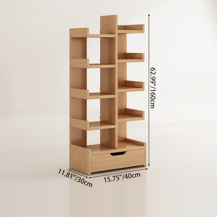 Moderner minimalistischer rechteckiger Massivholz-Eco-Board-Bücherregal 9-stufig für das Wohnzimmer 