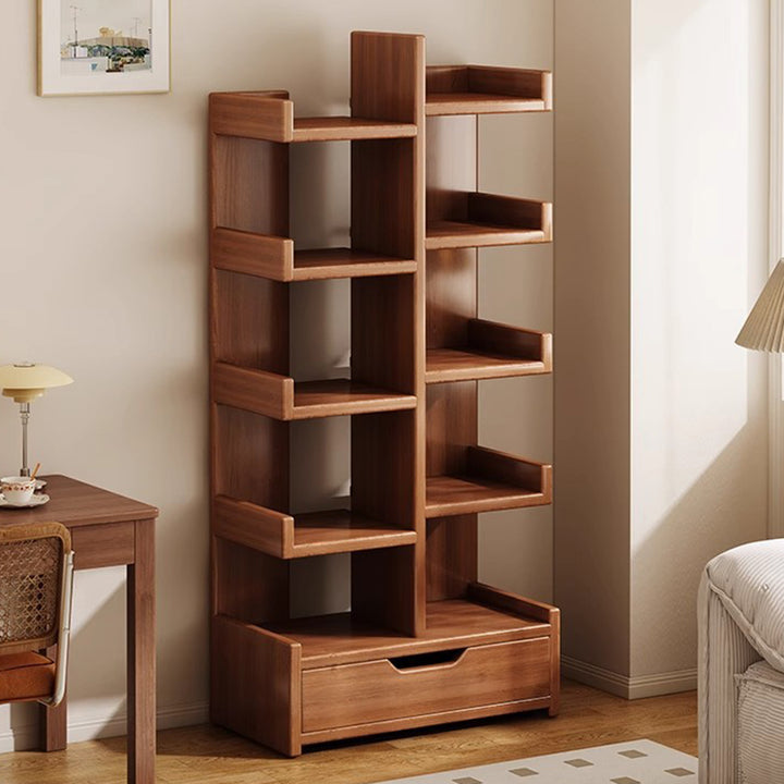 Moderner minimalistischer rechteckiger Massivholz-Eco-Board-Bücherregal 9-stufig für das Wohnzimmer 