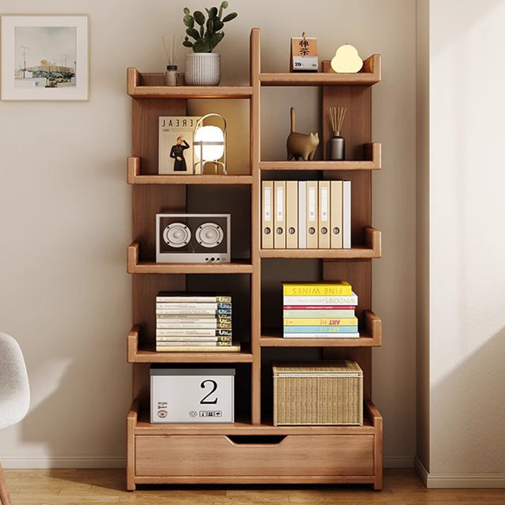 Moderner minimalistischer rechteckiger Massivholz-Eco-Board-Bücherregal 9-stufig für das Wohnzimmer 