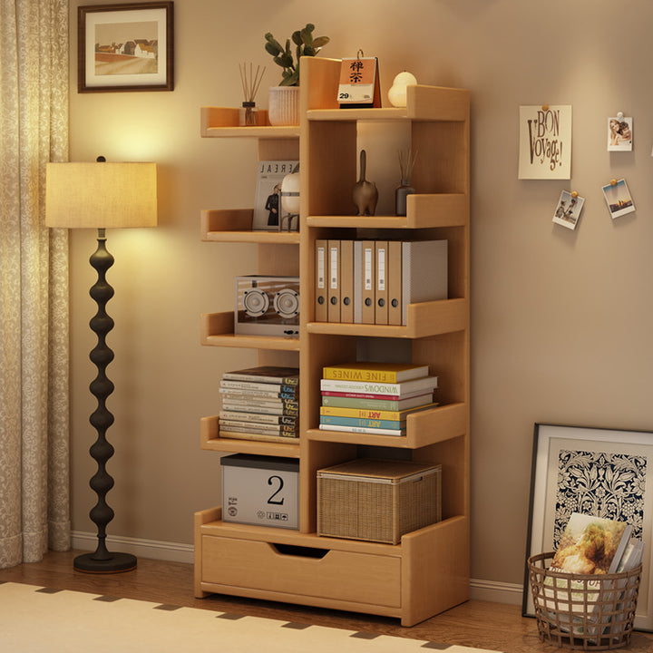 Moderner minimalistischer rechteckiger Massivholz-Eco-Board-Bücherregal 9-stufig für das Wohnzimmer 