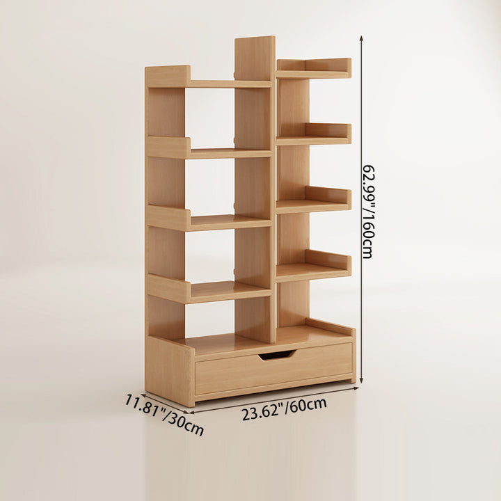 Moderner minimalistischer rechteckiger Massivholz-Eco-Board-Bücherregal 9-stufig für das Wohnzimmer 