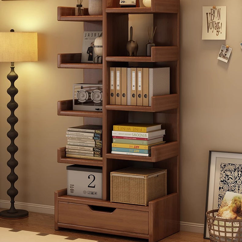 Moderner minimalistischer rechteckiger Massivholz-Eco-Board-Bücherregal 9-stufig für das Wohnzimmer 