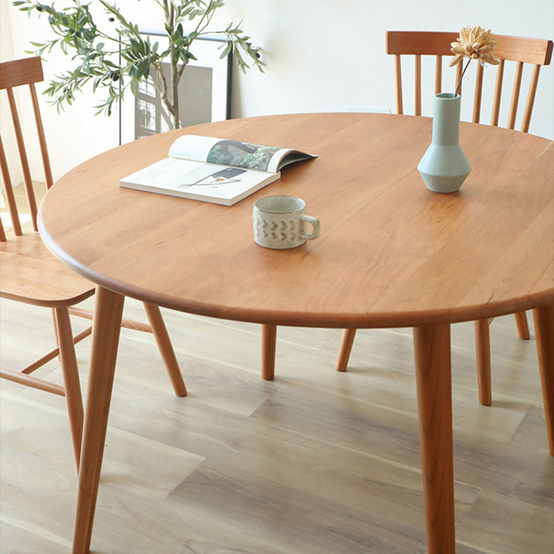 Mesa de comedor redonda de madera de cerezo japonesa tradicional para 4/8 asientos 