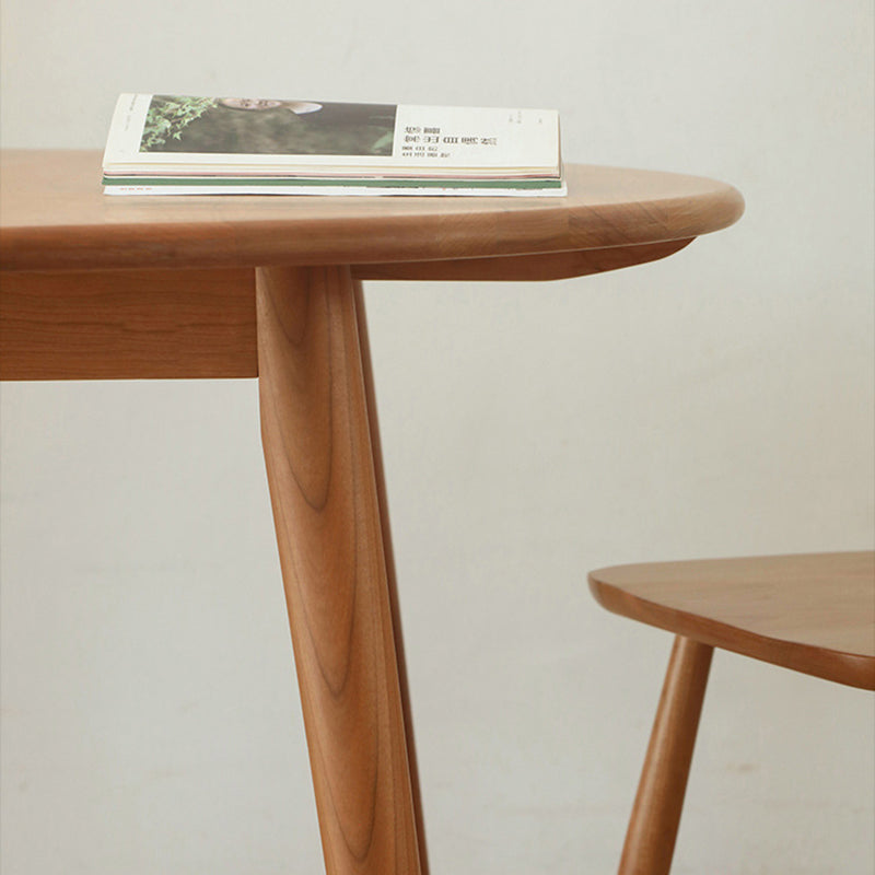 Mesa de comedor redonda de madera de cerezo japonesa tradicional para 4/8 asientos 