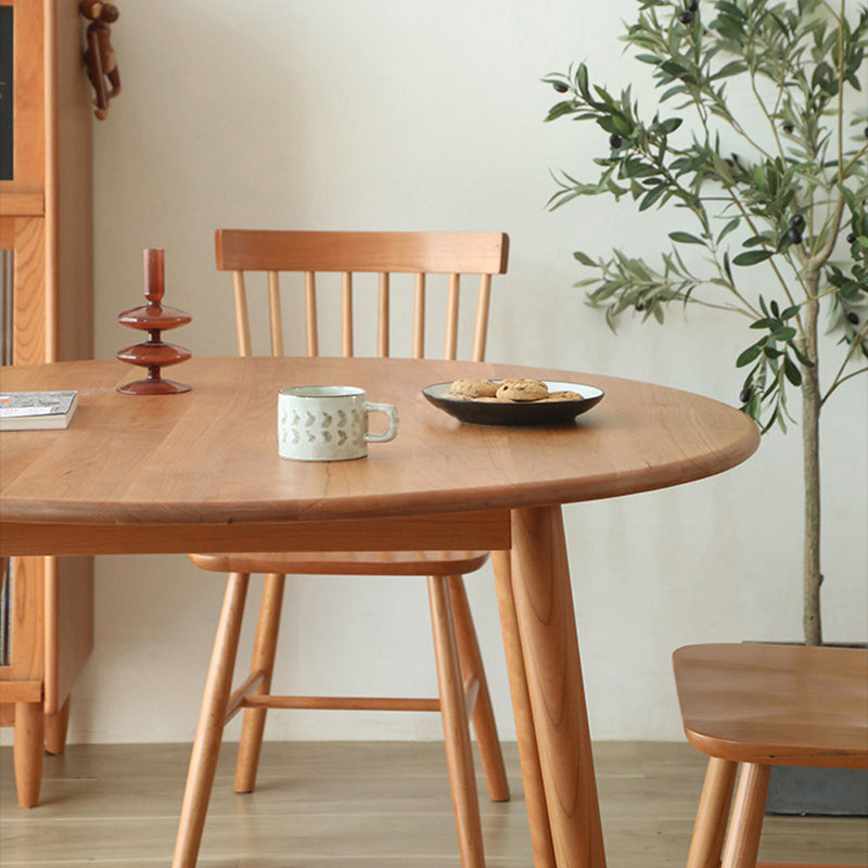 Mesa de comedor redonda de madera de cerezo japonesa tradicional para 4/8 asientos 