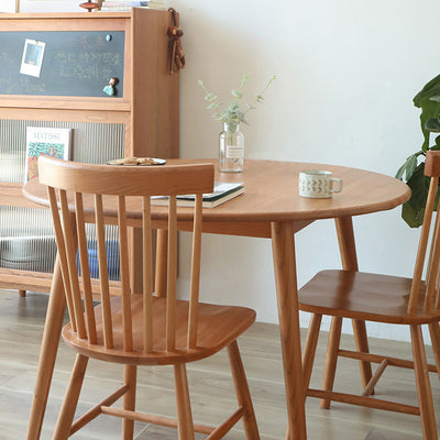 Mesa de comedor redonda de madera de cerezo japonesa tradicional para 4/8 asientos 