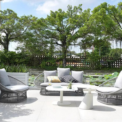 Sleek Waterproof Outdoor Coffee Table - 2-Tier For Outdoor Patio & Garden
