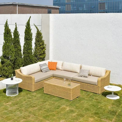 Rustic PE Rattan Weaving Outdoor Coffee Table – 1-Tier Waterproof Design For Outdoor Patio & Garden