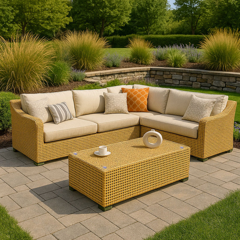 Rustic PE Rattan Weaving Outdoor Coffee Table – 1-Tier Waterproof Design For Outdoor Patio & Garden