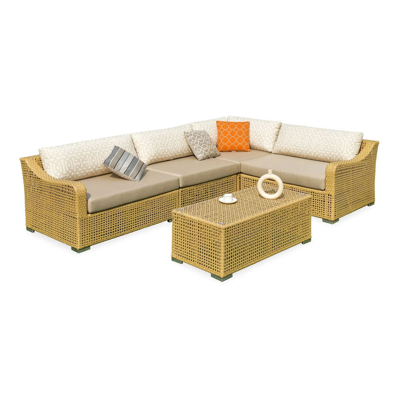 Rustic PE Rattan Weaving Outdoor Coffee Table – 1-Tier Waterproof Design For Outdoor Patio & Garden
