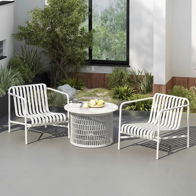 Waterproof Industrial Honeycomb Hollow Outdoor Coffee Table - 1-Tier Durable Stoneware Top For Outdoor Patio & Garden