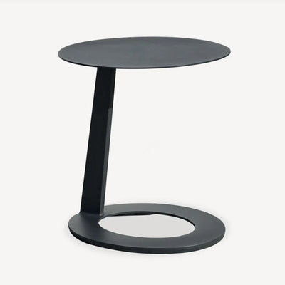 Corrosion-Resistant Minimalist Round Outdoor End Table - 1-Tier Durable Aluminum Frame For Garden & Balcony