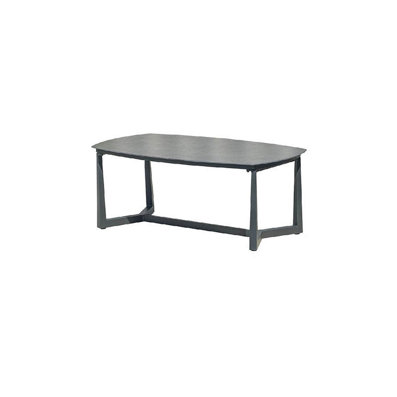 Corrosion-Resistant Rectangular Outdoor Coffee Table - 1-Tier Spacious Stoneware Top For Balcony &amp; Garden