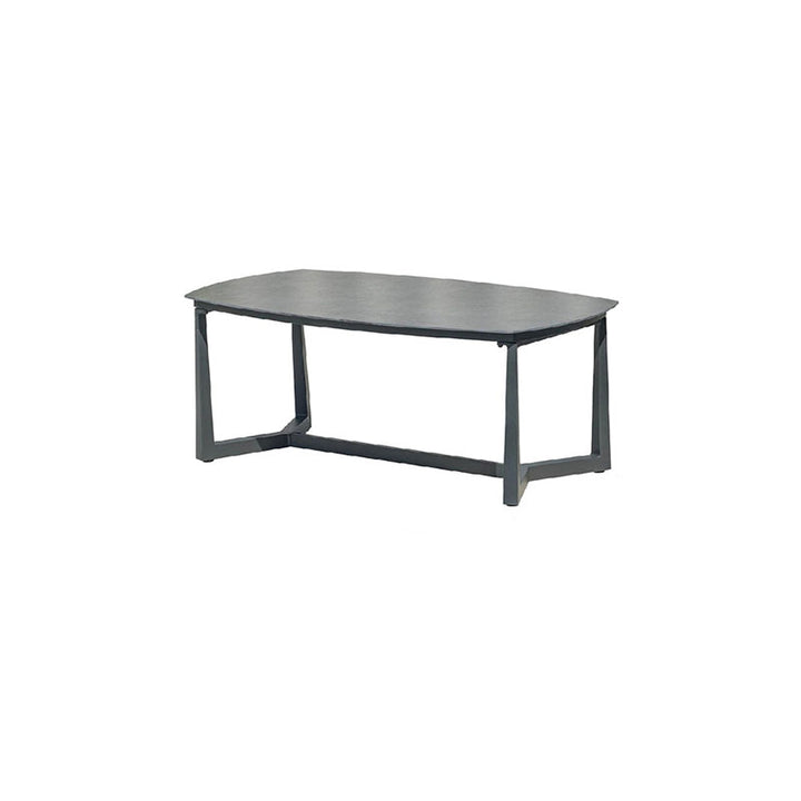 Corrosion-Resistant Rectangular Outdoor Coffee Table - 1-Tier Spacious Stoneware Top For Balcony &amp; Garden