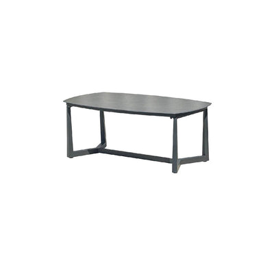 Corrosion-Resistant Rectangular Outdoor Coffee Table - 1-Tier Spacious Stoneware Top For Balcony & Garden