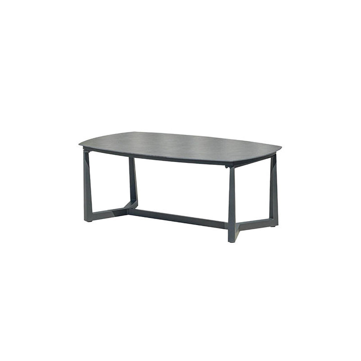 Corrosion-Resistant Rectangular Outdoor Coffee Table - 1-Tier Spacious Stoneware Top For Balcony &amp; Garden