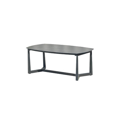 Corrosion-Resistant Rectangular Outdoor Coffee Table - 1-Tier Spacious Stoneware Top For Balcony & Garden
