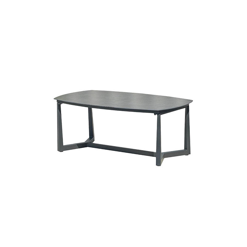 Corrosion-Resistant Rectangular Outdoor Coffee Table - 1-Tier Spacious Stoneware Top For Balcony & Garden