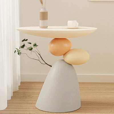 Table d'appoint en résine de branche elliptique ronde créative contemporaine pour chambre 