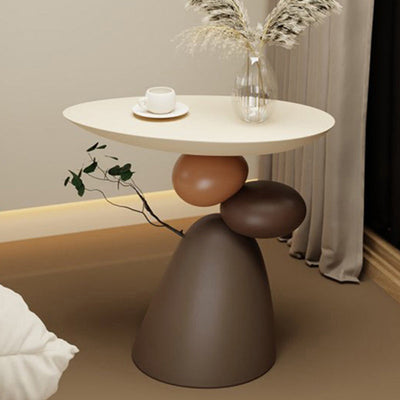 Table d'appoint en résine de branche elliptique ronde créative contemporaine pour chambre 