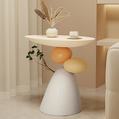 Table d'appoint en résine de branche elliptique ronde créative contemporaine pour chambre 