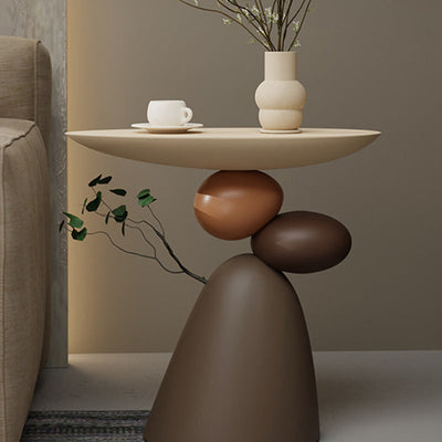 Table d'appoint en résine de branche elliptique ronde créative contemporaine pour chambre 