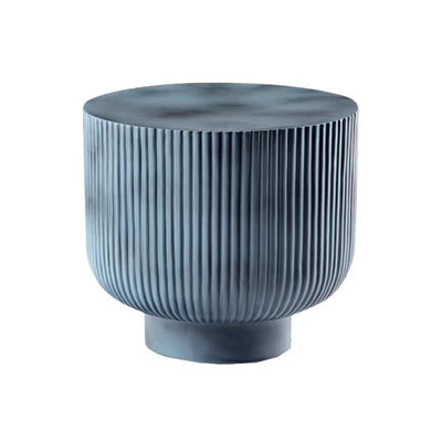 Table d'appoint cylindrique rayé en fibre de verre nordique contemporain pour salon 