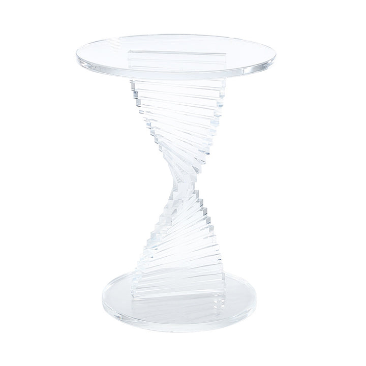 Modern Simplicity Acrylic Rotate Round Gourd Coffee Table 1-Tray For Living Room
