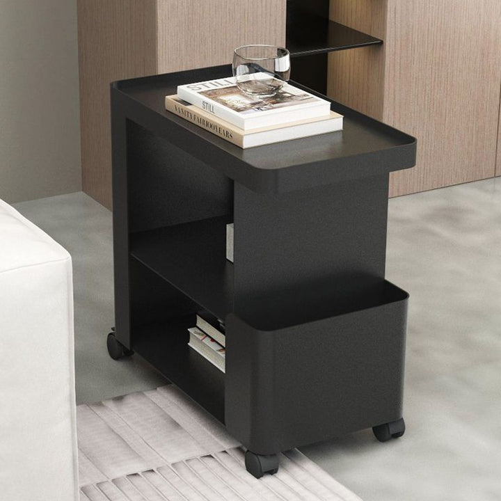 Modern Simplicity Carbon Steel Rectangular End Table Movable 3-Tier For Living Room