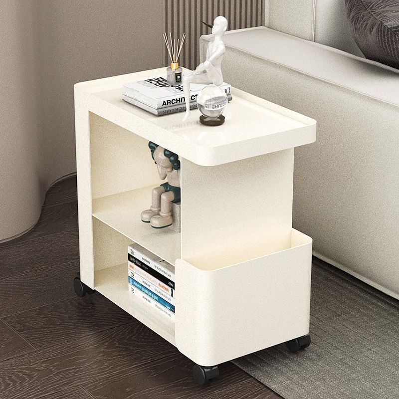 Modern Simplicity Carbon Steel Rectangular End Table Movable 3-Tier For Living Room