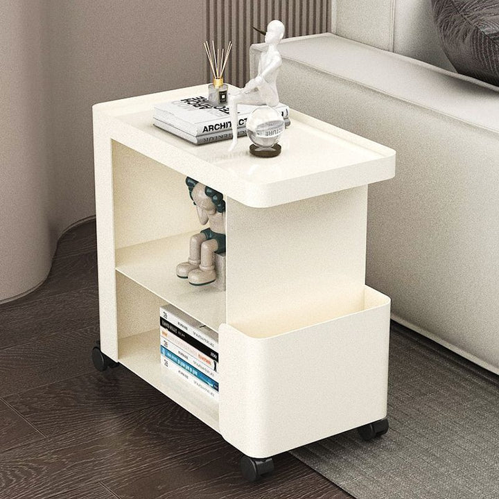 Modern Simplicity Carbon Steel Rectangular End Table Movable 3-Tier For Living Room
