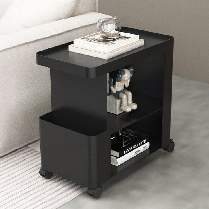 Modern Simplicity Carbon Steel Rectangular End Table Movable 3-Tier For Living Room