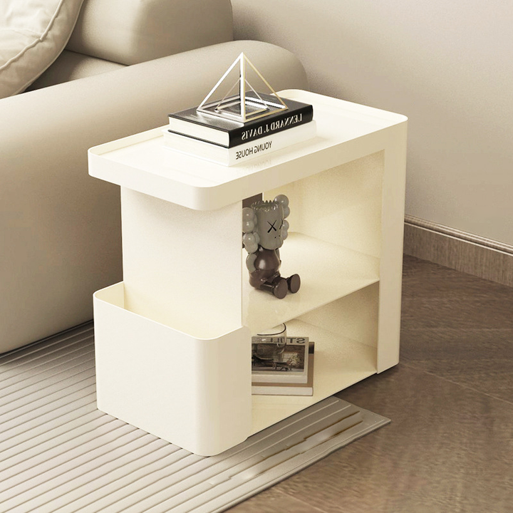 Modern Simplicity Carbon Steel Rectangular End Table Movable 3-Tier For Living Room