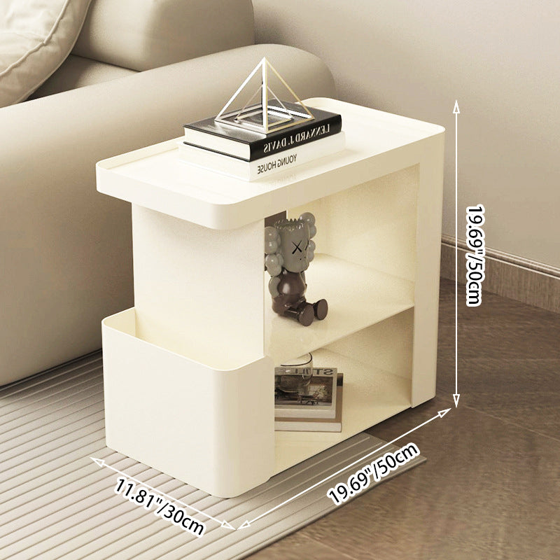 Modern Simplicity Carbon Steel Rectangular End Table Movable 3-Tier For Living Room