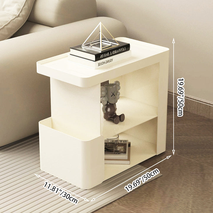 Modern Simplicity Carbon Steel Rectangular End Table Movable 3-Tier For Living Room