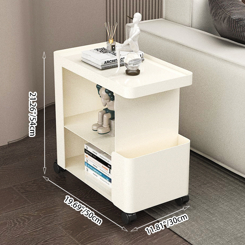 Modern Simplicity Carbon Steel Rectangular End Table Movable 3-Tier For Living Room