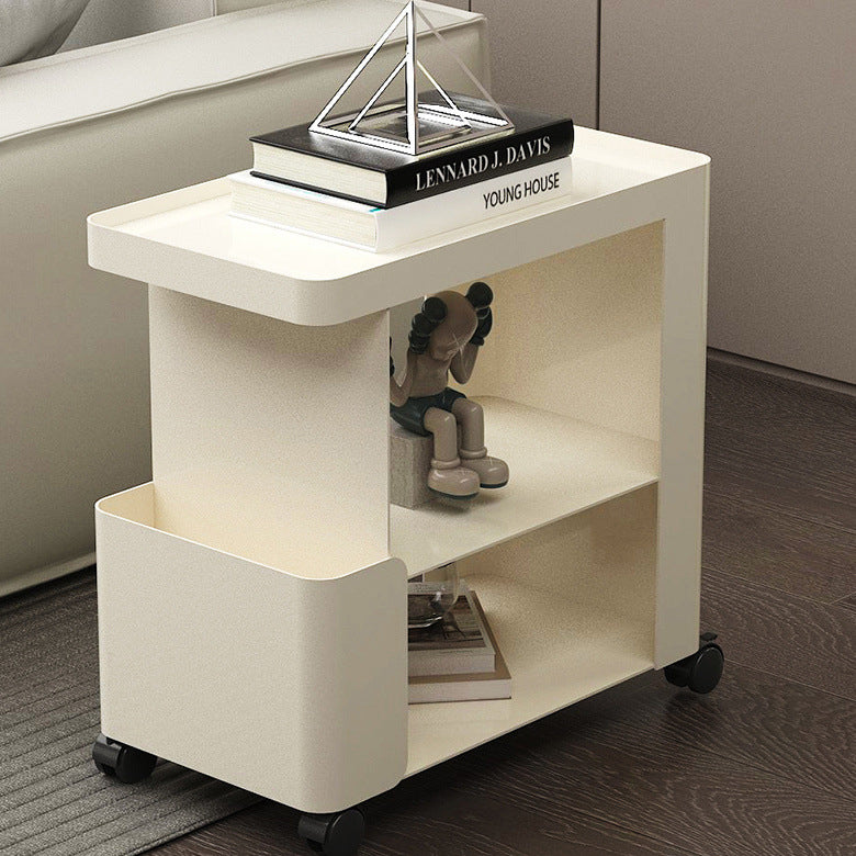 Modern Simplicity Carbon Steel Rectangular End Table Movable 3-Tier For Living Room