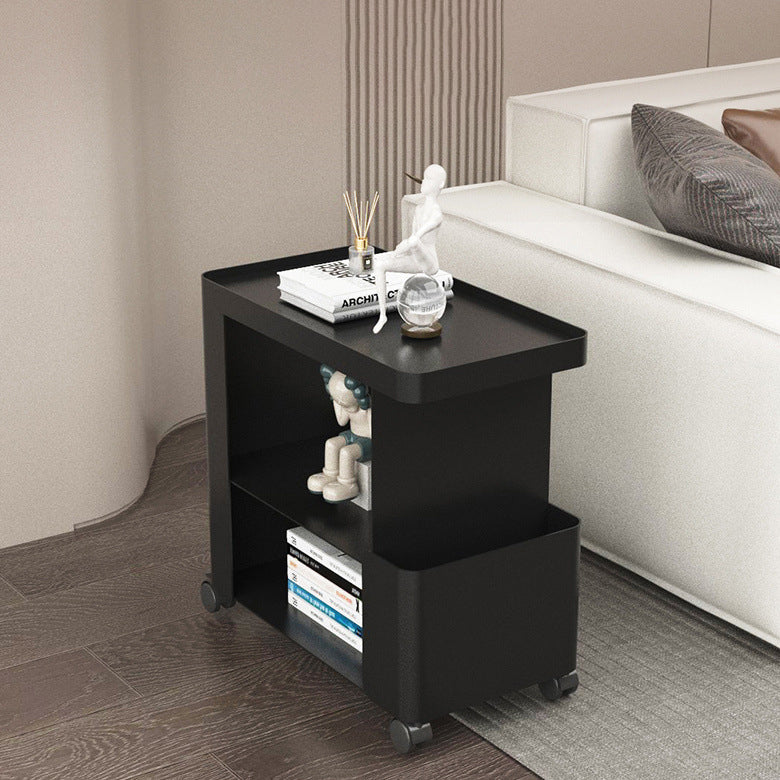 Modern Simplicity Carbon Steel Rectangular End Table Movable 3-Tier For Living Room