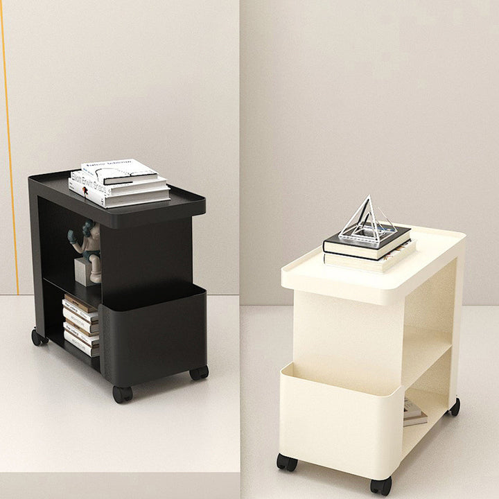 Modern Simplicity Carbon Steel Rectangular End Table Movable 3-Tier For Living Room