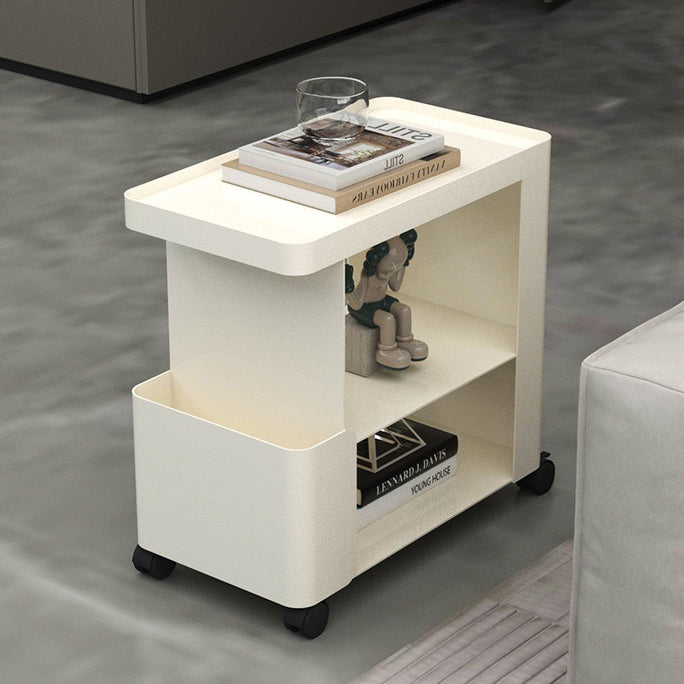 Modern Simplicity Carbon Steel Rectangular End Table Movable 3-Tier For Living Room