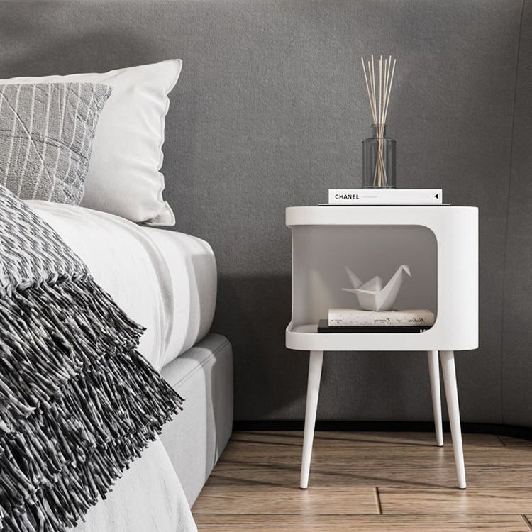 Mesa Auxiliar Cuadrada Nórdica Contemporánea de Acero al Carbono con 1 Almacenamiento para Sala de Estar 