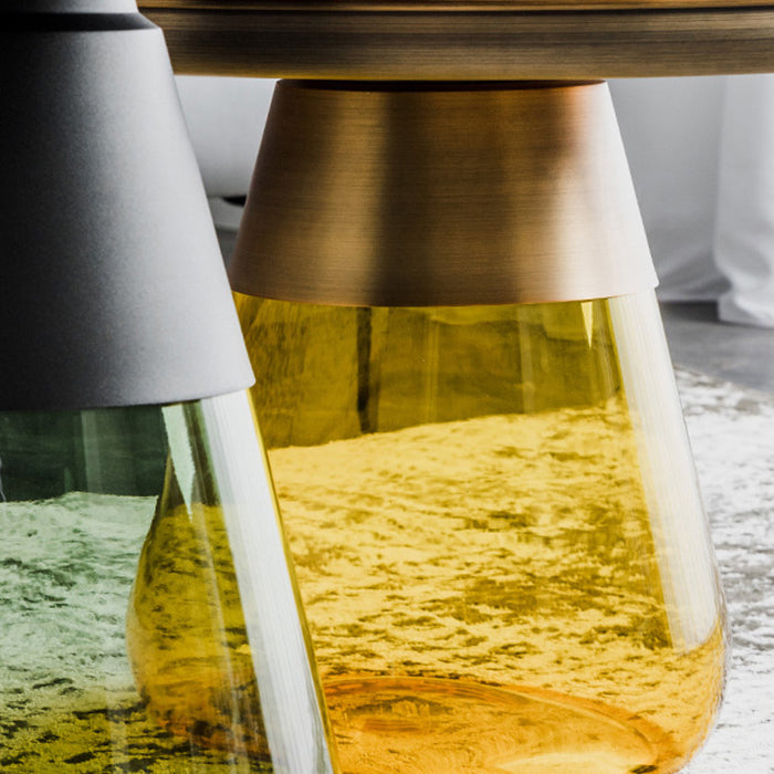 Zeitgenössischer skandinavischer runder Metall-Glas-Couchtisch mit 1-Tablett-Aufbewahrung für das Wohnzimmer 
