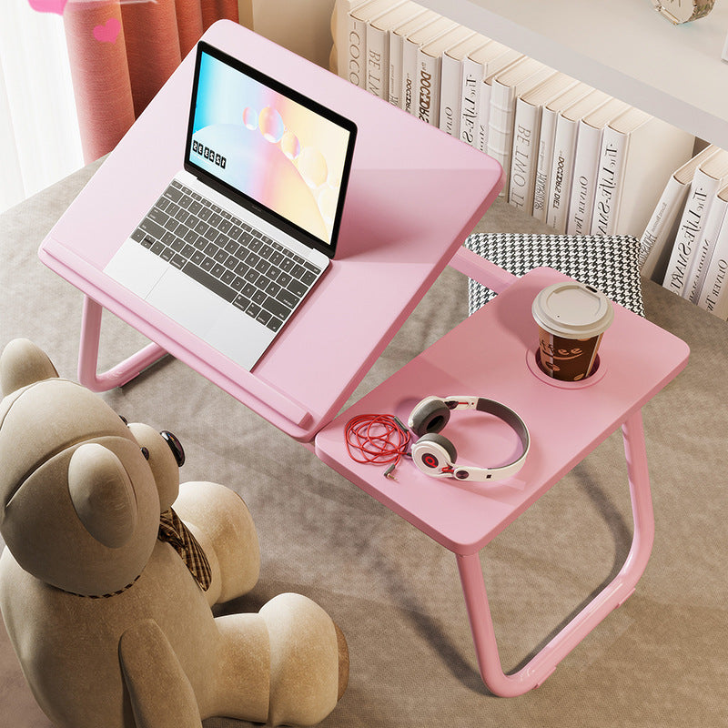 Contemporary Nordic Carbon Steel MDF Rectangular Desks Foldable Angle Adjustable 2-Tray Saucer For Study
