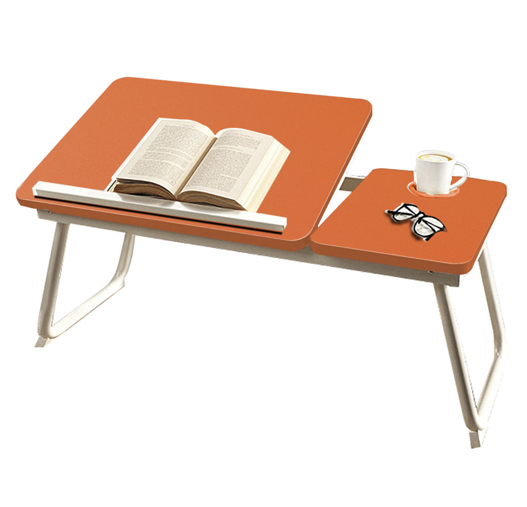 Contemporary Nordic Carbon Steel MDF Rectangular Desks Foldable Angle Adjustable 2-Tray Saucer For Study