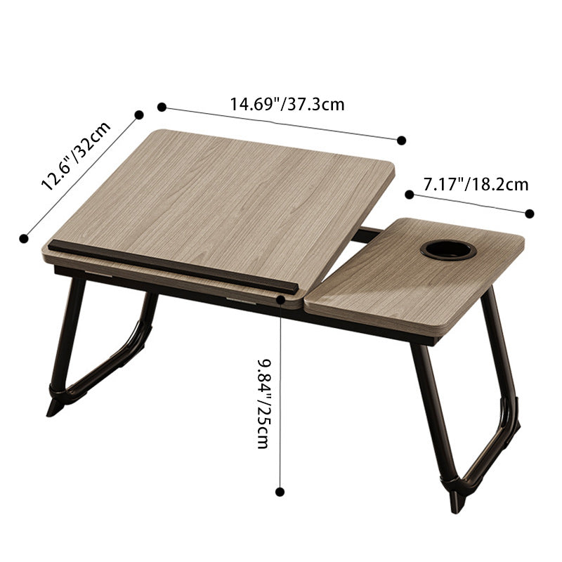 Contemporary Nordic Carbon Steel MDF Rectangular Desks Foldable Angle Adjustable 2-Tray Saucer For Study