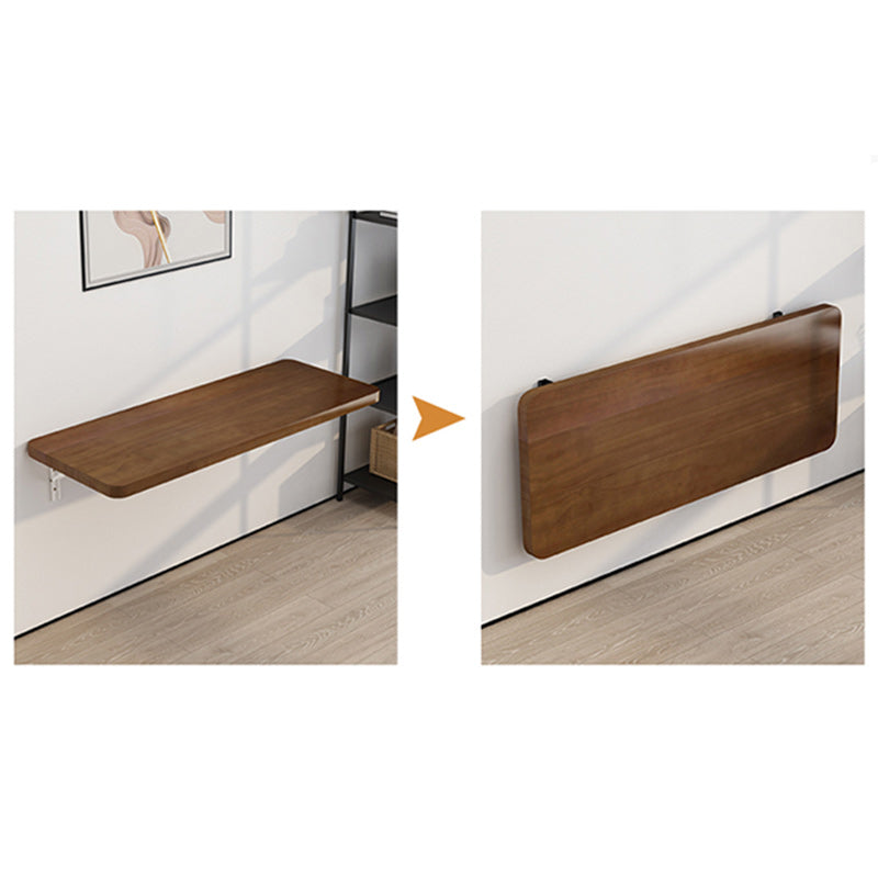 Table de bar suspendue rectangulaire en bois massif et métal, pliable, à 1 plateau pour cuisine 