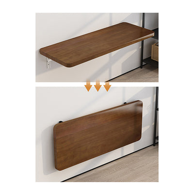 Table de bar suspendue rectangulaire en bois massif et métal, pliable, à 1 plateau pour cuisine 