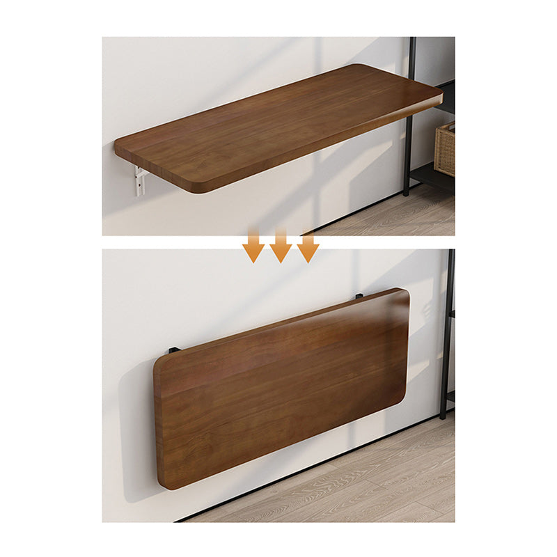 Table de bar suspendue rectangulaire en bois massif et métal, pliable, à 1 plateau pour cuisine 