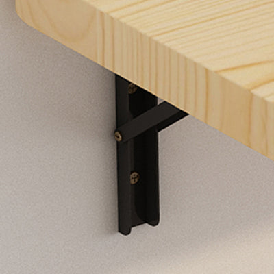 Table de bar suspendue rectangulaire en bois massif et métal, pliable, à 1 plateau pour cuisine 